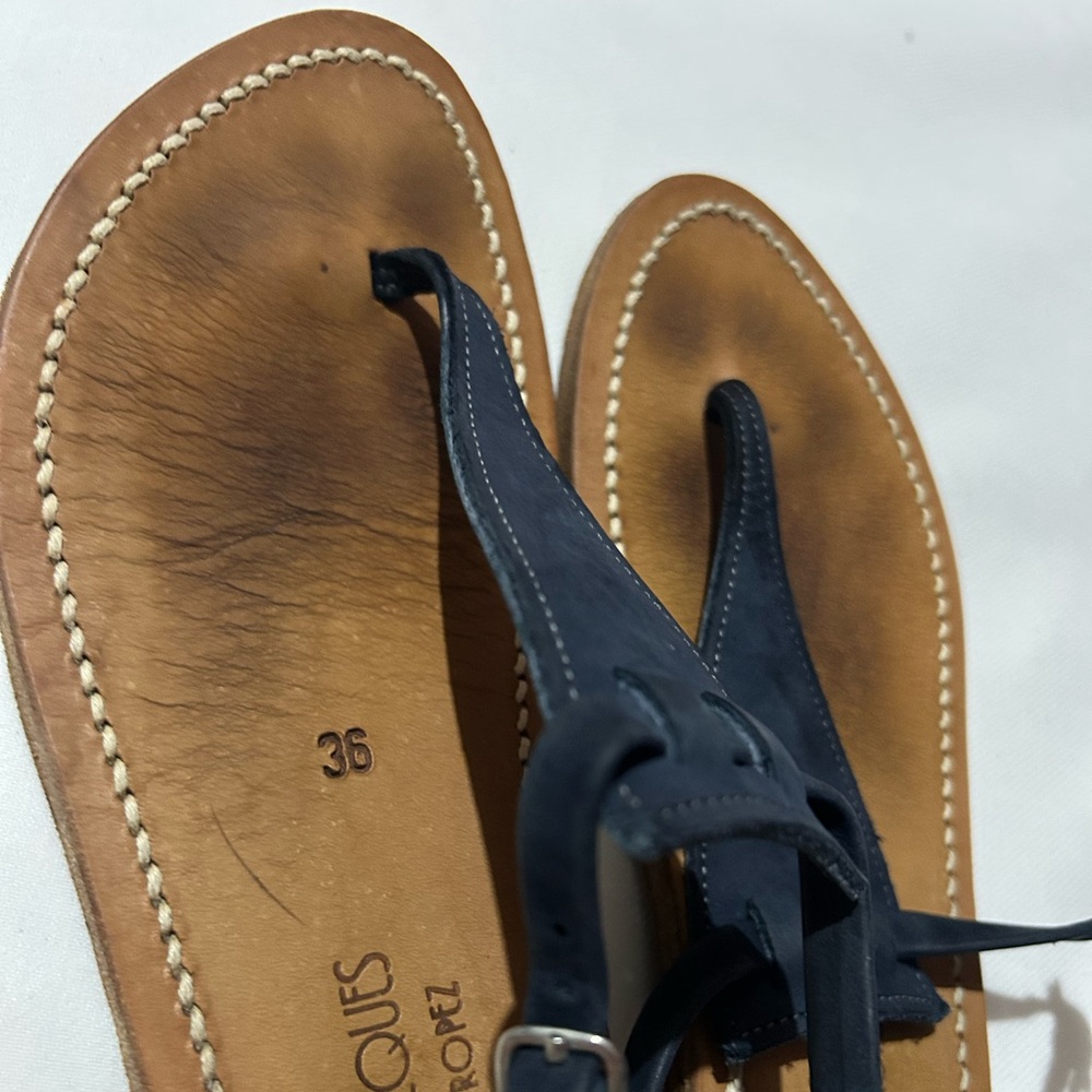 K.Jacques picon navy blue leather sandals - Picture 7 of 7